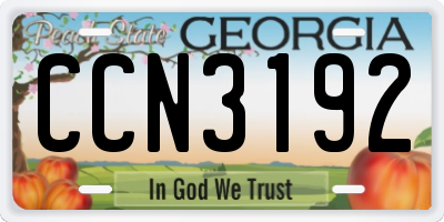 GA license plate CCN3192