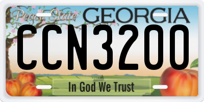 GA license plate CCN3200