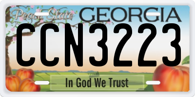 GA license plate CCN3223