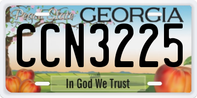 GA license plate CCN3225