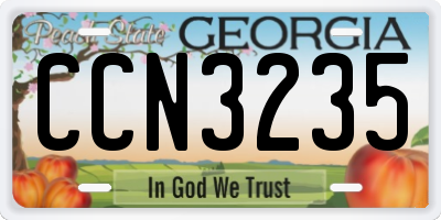 GA license plate CCN3235
