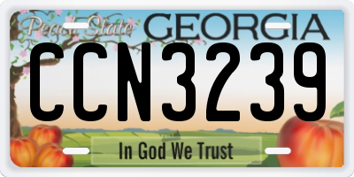 GA license plate CCN3239