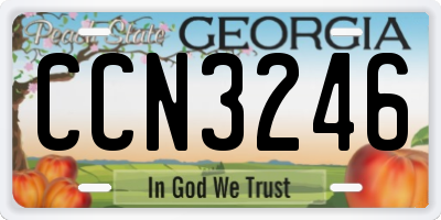 GA license plate CCN3246