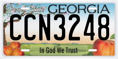 GA license plate CCN3248