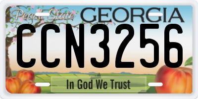 GA license plate CCN3256