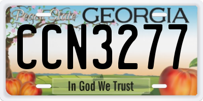GA license plate CCN3277