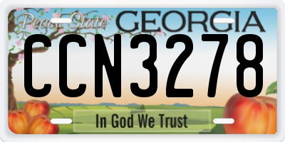 GA license plate CCN3278