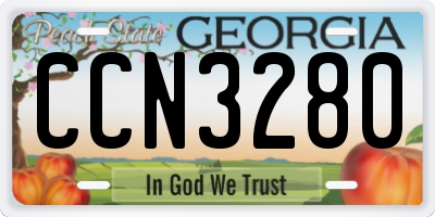 GA license plate CCN3280