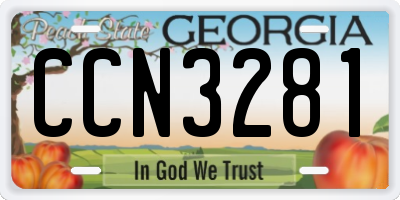 GA license plate CCN3281
