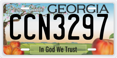 GA license plate CCN3297