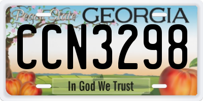GA license plate CCN3298