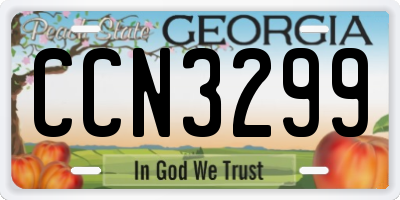 GA license plate CCN3299