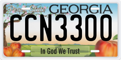 GA license plate CCN3300