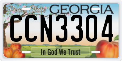 GA license plate CCN3304