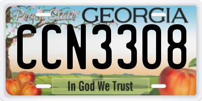 GA license plate CCN3308