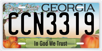 GA license plate CCN3319