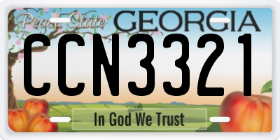 GA license plate CCN3321