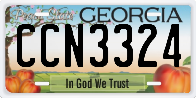 GA license plate CCN3324