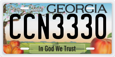GA license plate CCN3330