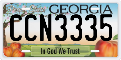 GA license plate CCN3335