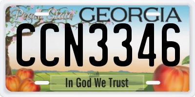 GA license plate CCN3346