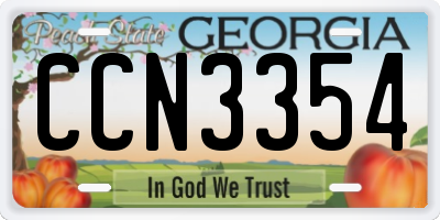 GA license plate CCN3354