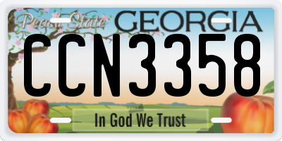 GA license plate CCN3358