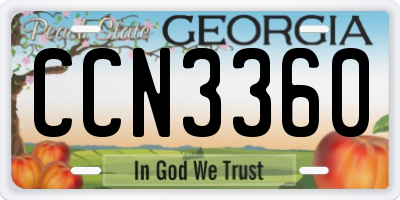 GA license plate CCN3360