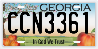 GA license plate CCN3361