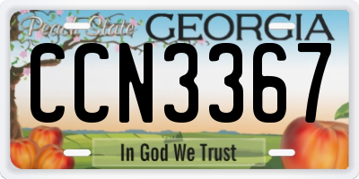 GA license plate CCN3367