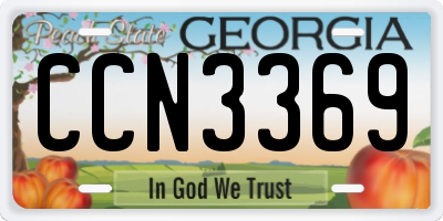 GA license plate CCN3369