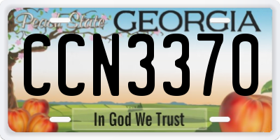 GA license plate CCN3370