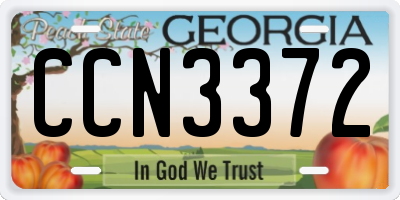 GA license plate CCN3372