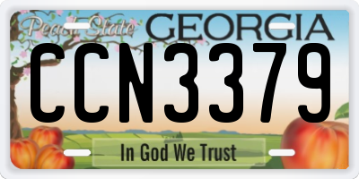 GA license plate CCN3379