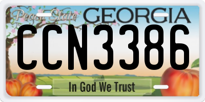 GA license plate CCN3386