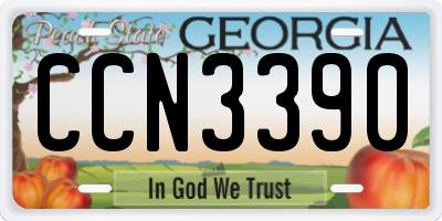 GA license plate CCN3390