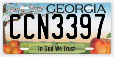 GA license plate CCN3397