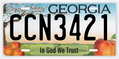 GA license plate CCN3421