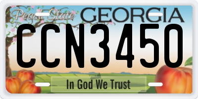 GA license plate CCN3450