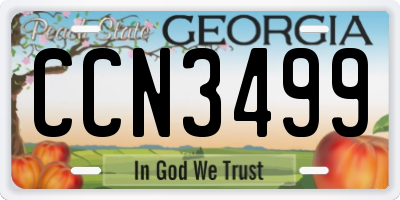 GA license plate CCN3499