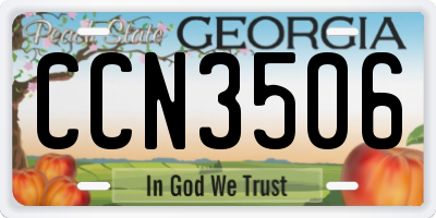 GA license plate CCN3506