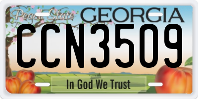 GA license plate CCN3509