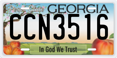 GA license plate CCN3516