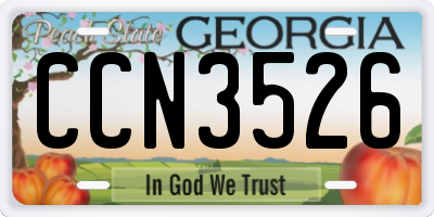 GA license plate CCN3526