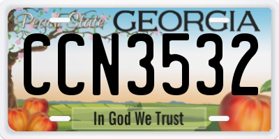 GA license plate CCN3532