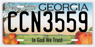 GA license plate CCN3559