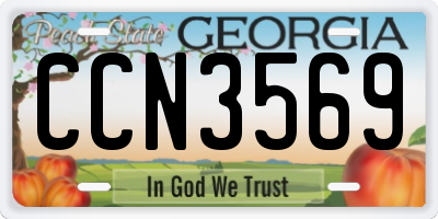 GA license plate CCN3569