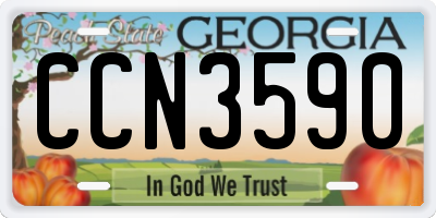 GA license plate CCN3590