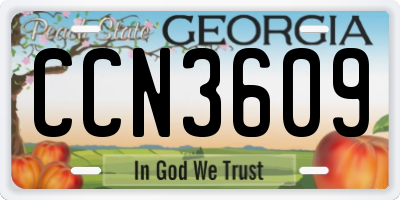 GA license plate CCN3609