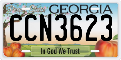 GA license plate CCN3623